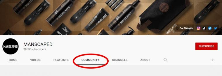 community tab on youtube